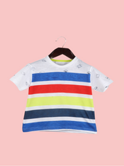 Kids Multicolour Half sleeve  Cotton slub jersey T-Shirt