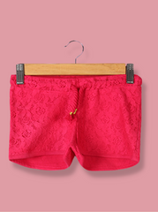 Kids Pink Single Jersey Self Design Pant