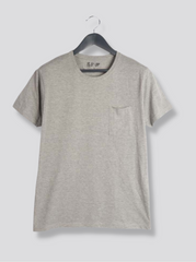 Mens Grey Full sleeve, Half sleeve Solid Melange Loopknit T-shirt