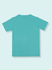 Kids Boys Green Half sleeve Printed T-Shirt
