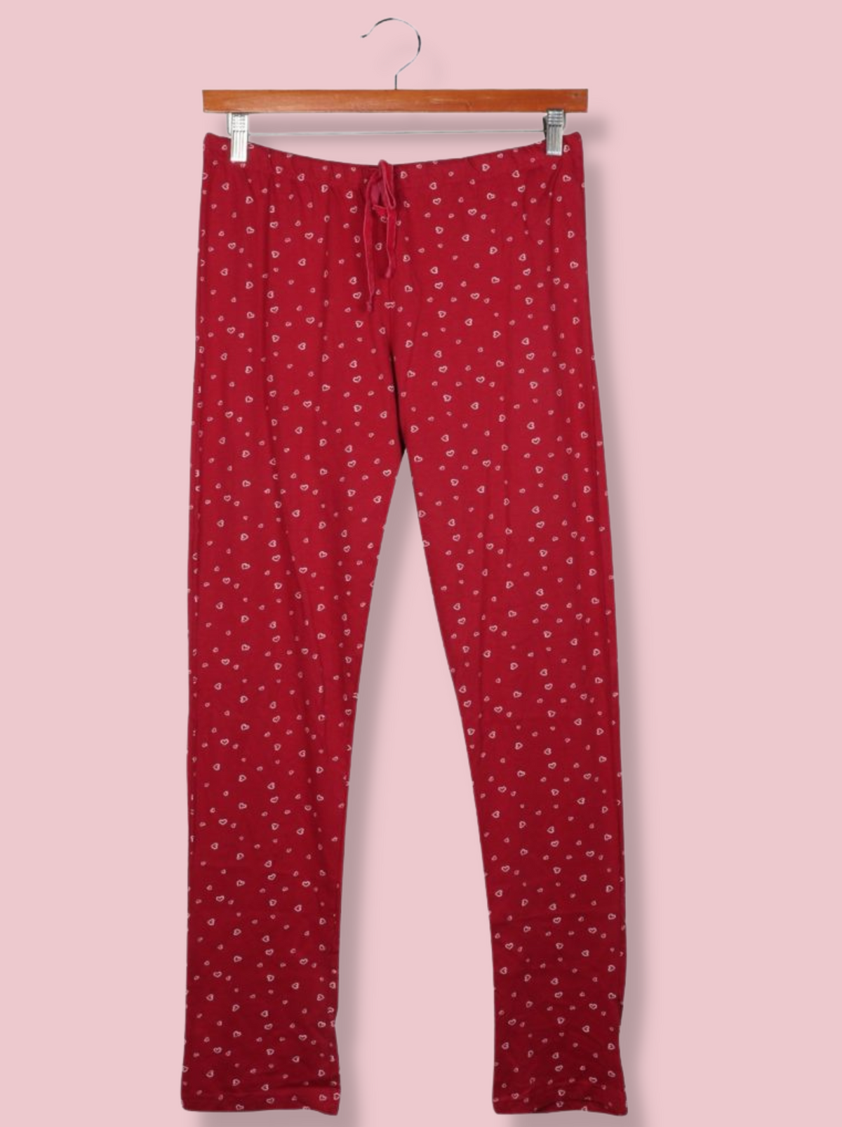 Womens Red Cotton Lycra Printed Pant