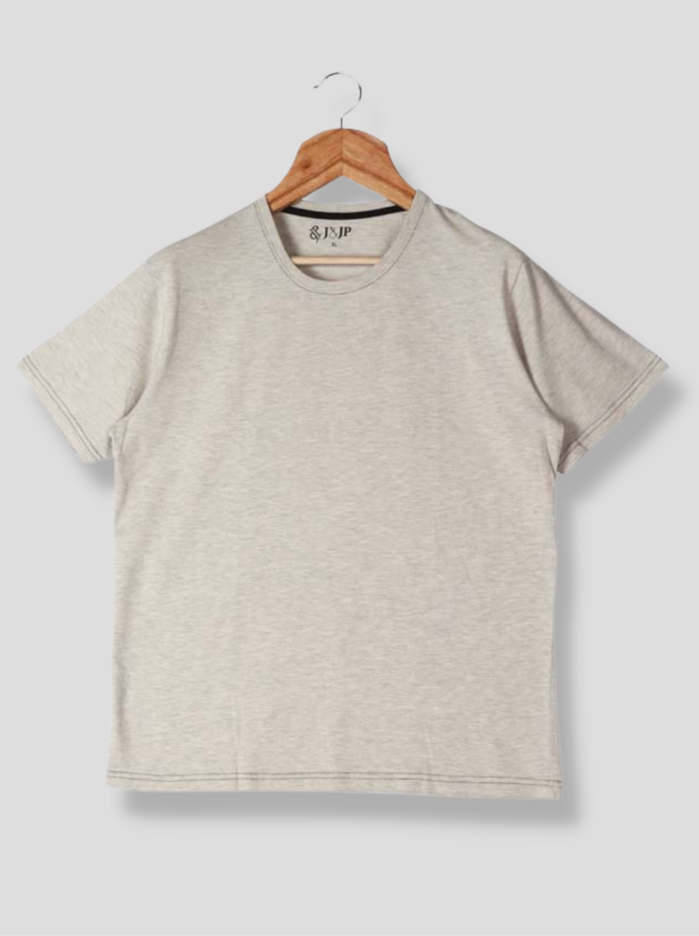 Mens Grey Half sleeve, Raglan Sleeve Solid Cotton jersey knit T-shirt