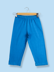 Kids Blue Interlock Knit Solid Pant