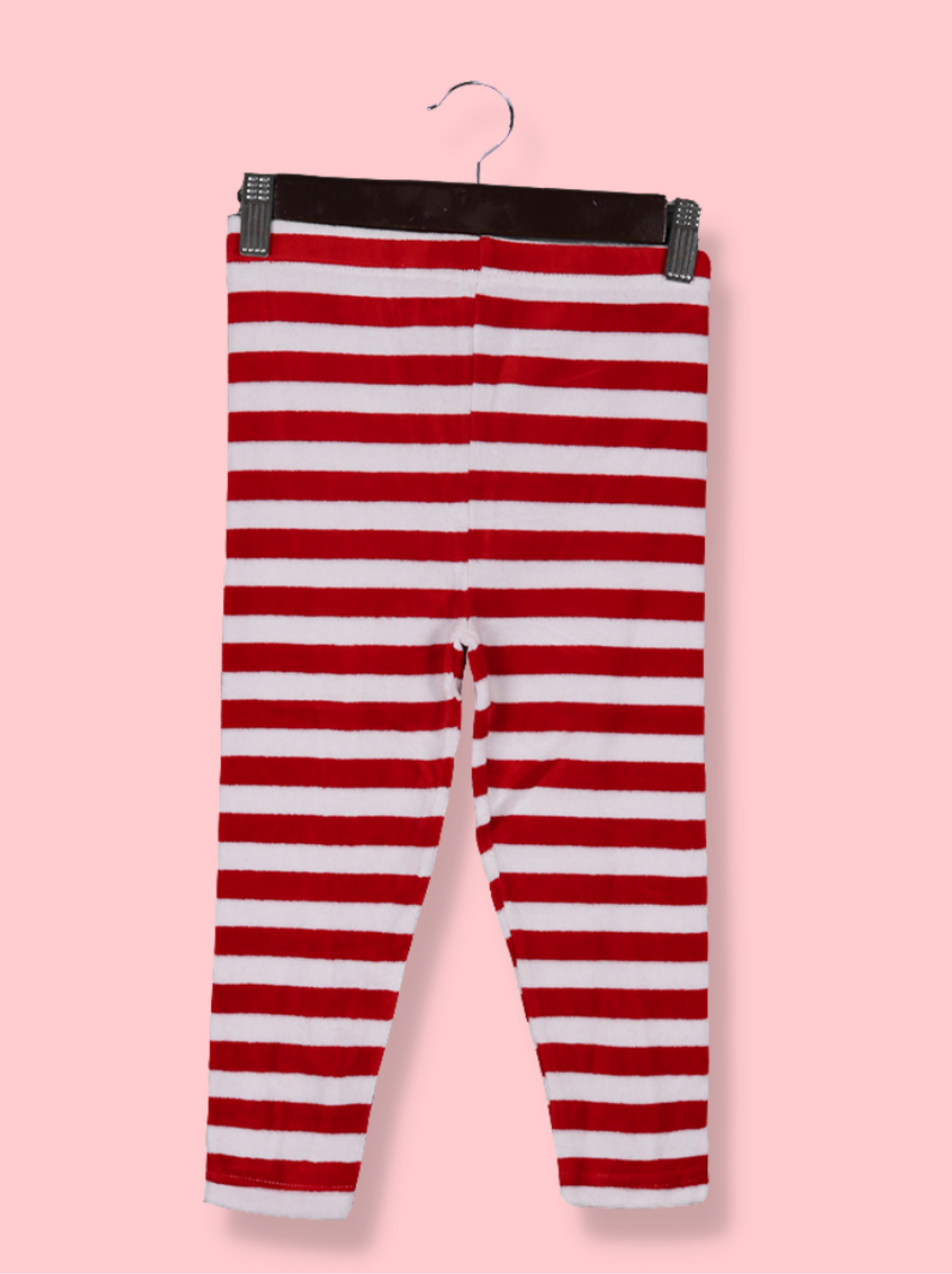 Kids Red Veloure Striped Pant