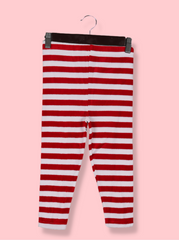 Kids Red Veloure Striped Pant