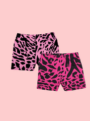 Kids Girls Pink cotton Pack of 2 Shorts