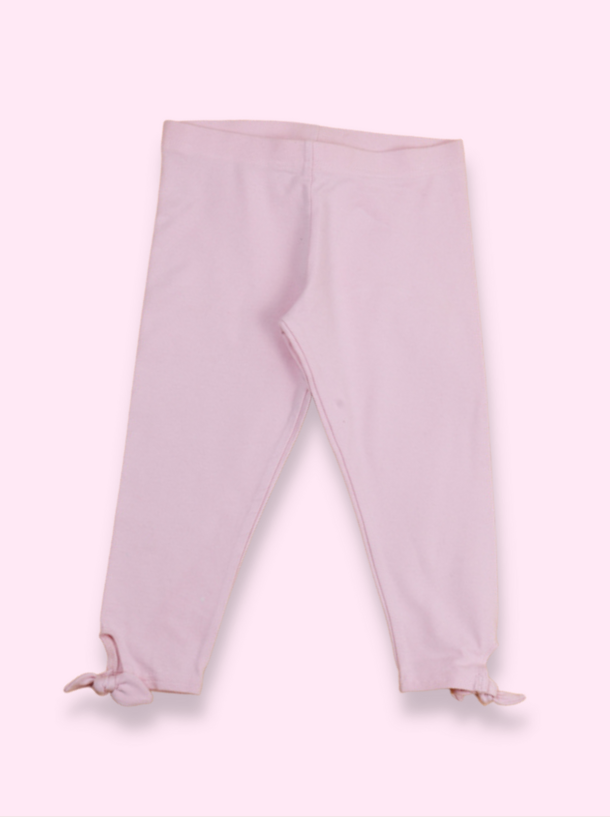 Kids Pink Cotton Elasthane Solid Pant