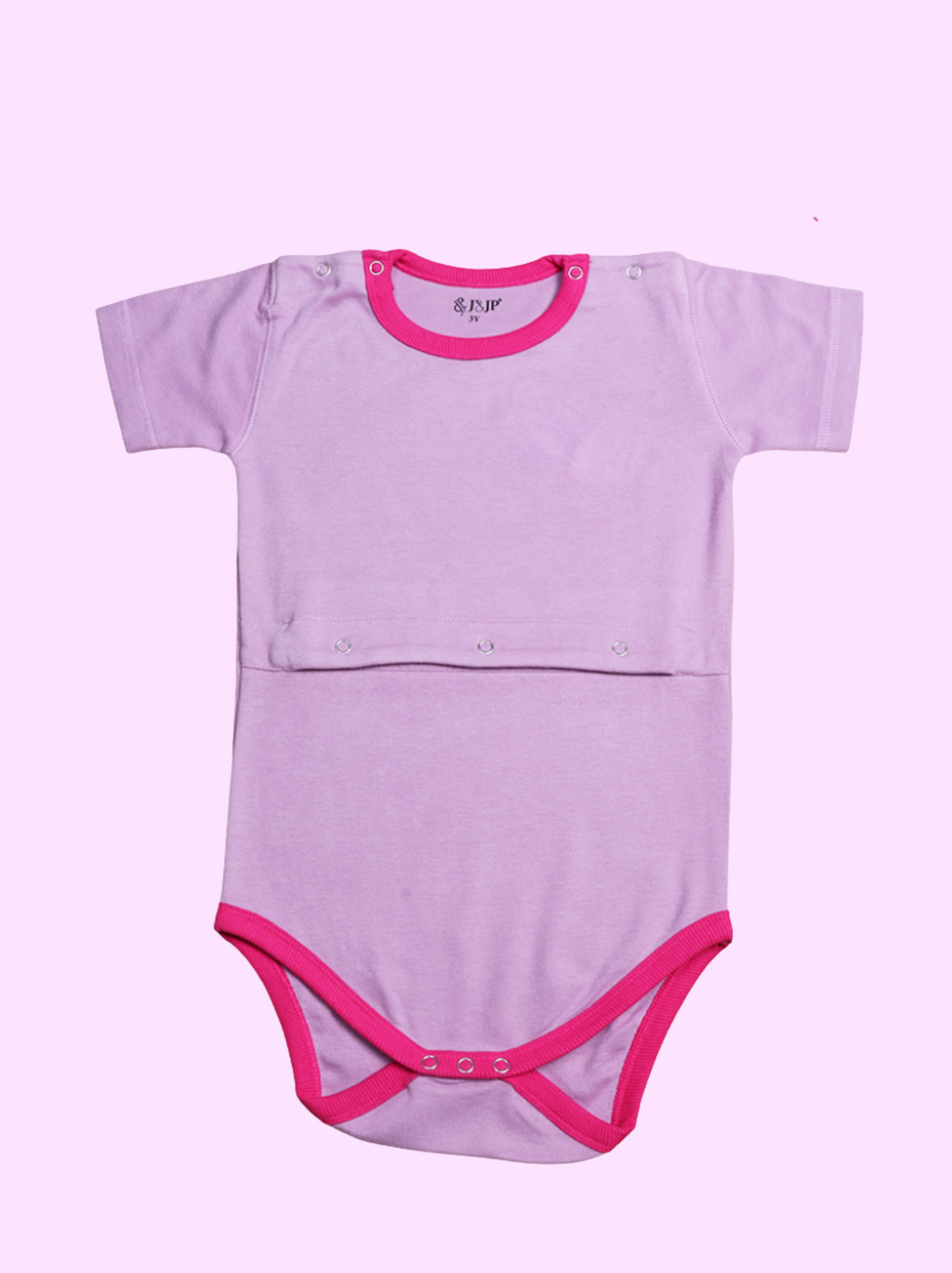 Kids  Pink Half sleeve Solid Interlock Knit Dress