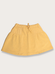 Kids Yellow Cotton Elasthane Solid Pant