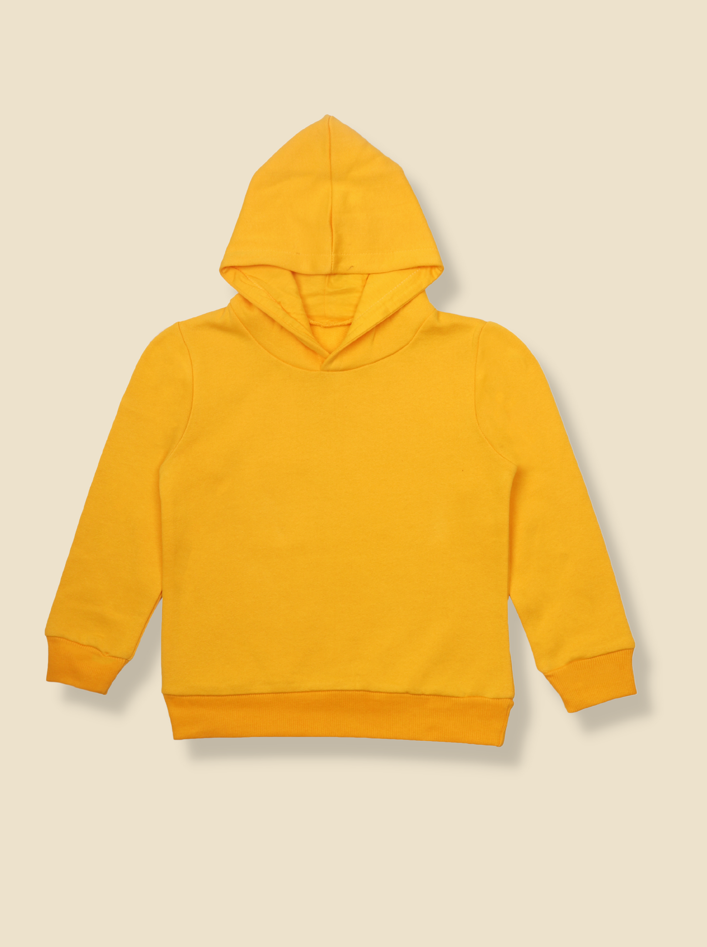 Kids Unisex Yellow Full Sleeve solid Hoodie