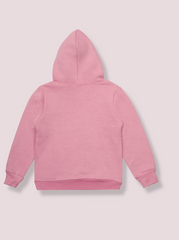 Kids Girls Pink Full Sleeve solid Hoodie