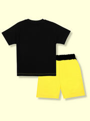 Kids Unisex Half sleeve Cartoon Themed Shorts set