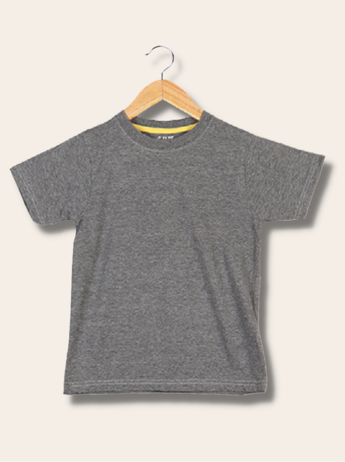 Kids Grey Half sleeve Solid Melange Jersey T-Shirt