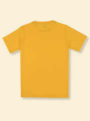 Kids Boys Yellow Half sleeve Printed T-Shirt