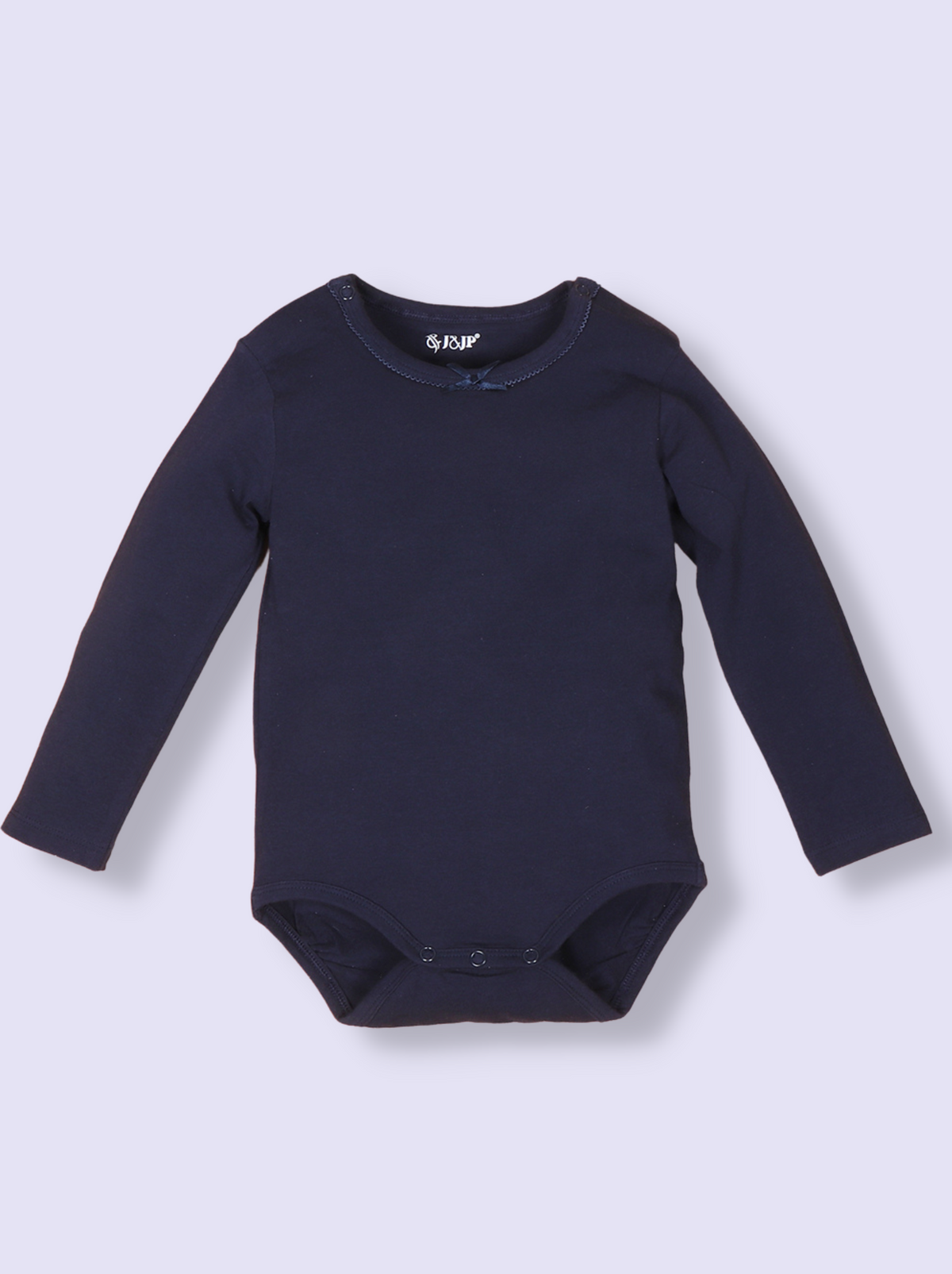 Babies Navy Full Sleeve Solid Soft Cotton Romper