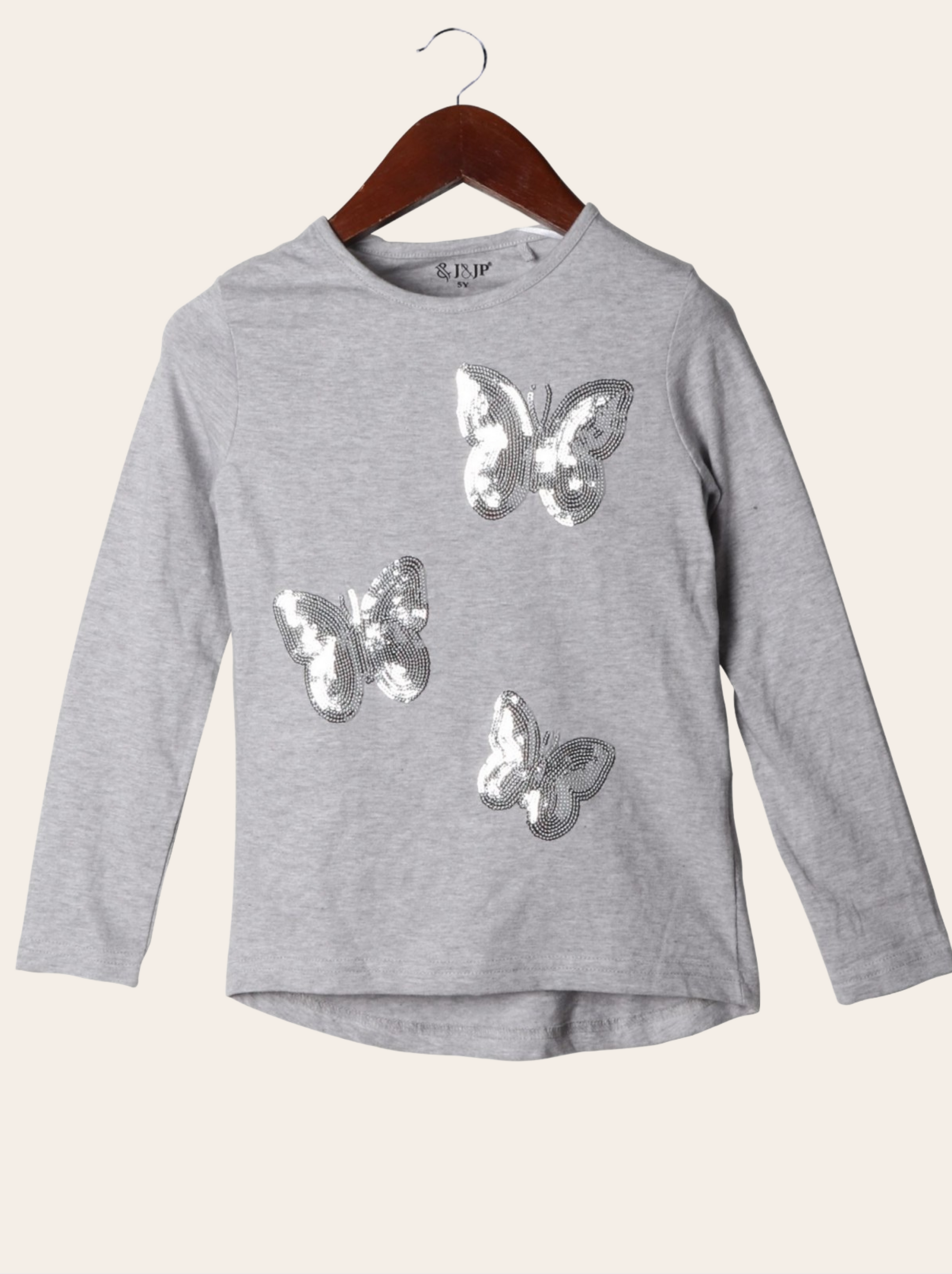 Kids Grey Half sleeve Animal Print Cotton jersey knit T-Shirt