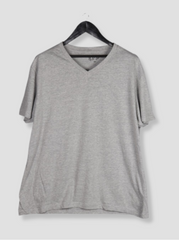 Mens Grey Half sleeve Solid Single Jersey T-shirt