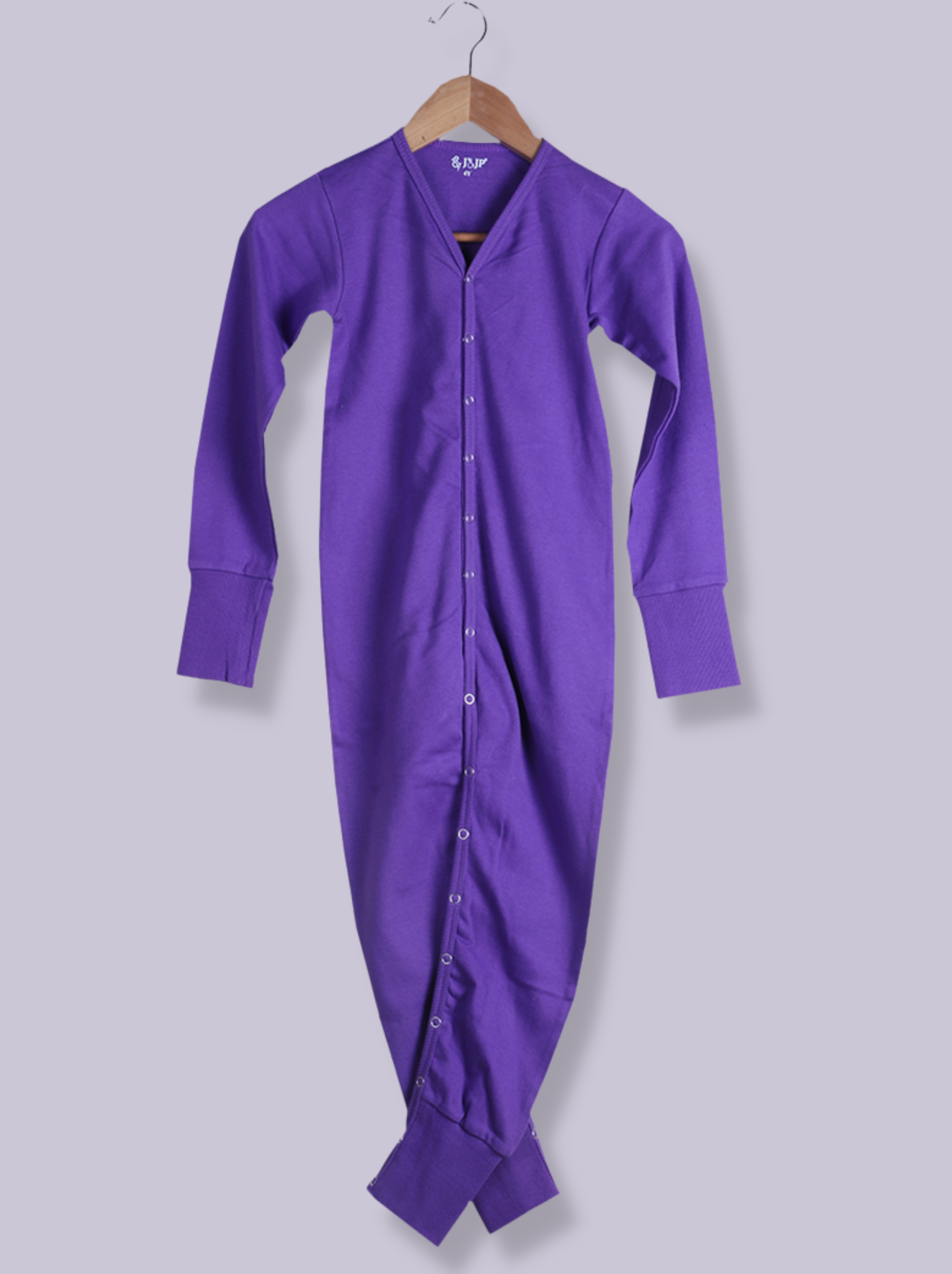 Kids  Violet Cuffed sleeve, Full sleeve Solid Cotton Lycra Dress