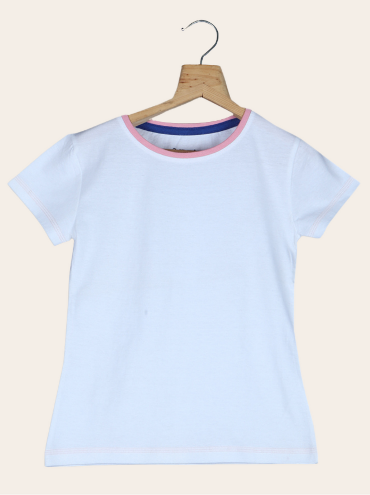 Kids White Half sleeve, Short Sleeve Solid Cotton jersey knit, Single Jersey T-Shirt