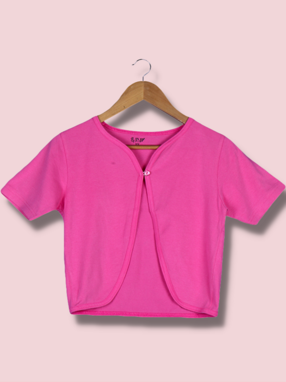 Kids Pink Half sleeve, Short Sleeve Solid Cotton Lycra T-Shirt