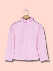 Kids Pink Full sleeve Solid Cotton jersey knit, Single Jersey T-Shirt