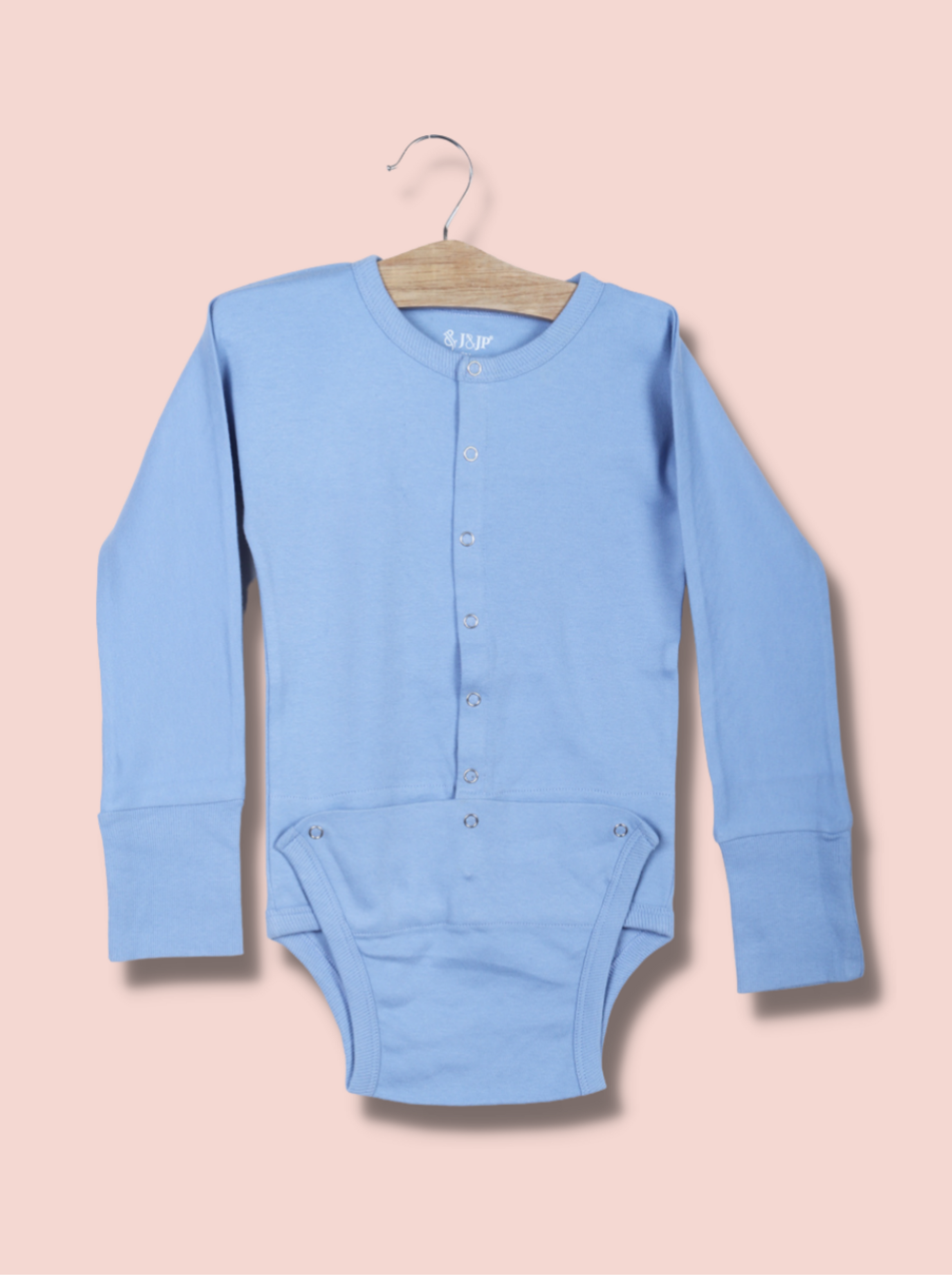 Kids Blue Full sleeve Solid Cotton jersey knit, Single Jersey T-Shirt