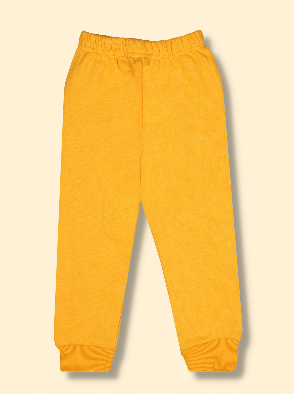 Kids Boys Yellow cotton Solid Jogger