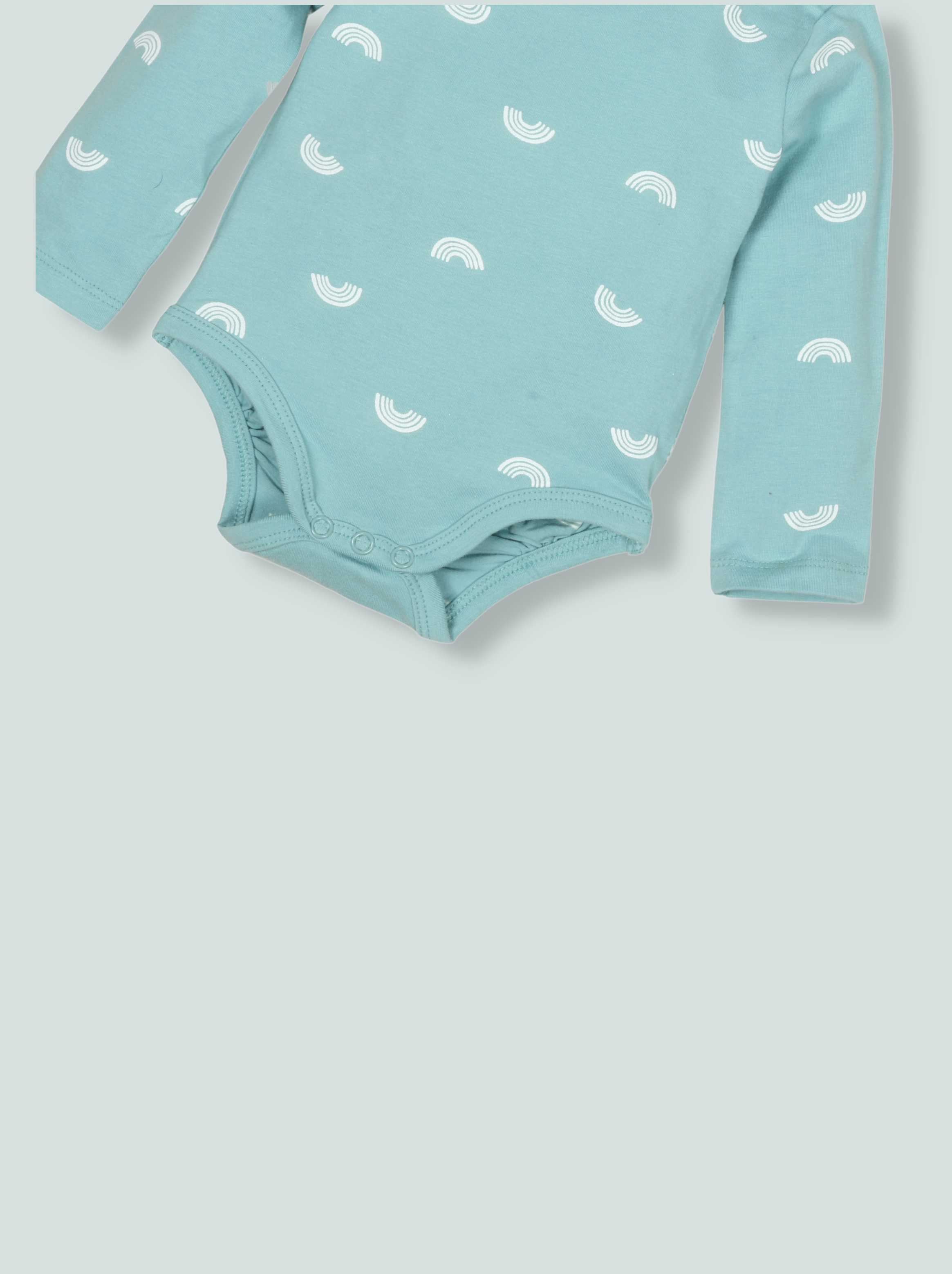 Babies Blue Full Sleeve Printed Soft Cotton Romper