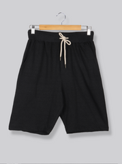 Men Black Solid Loopknit Shorts