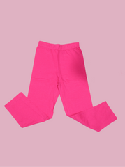 Kids Pink Cotton jersey knit Solid Pant