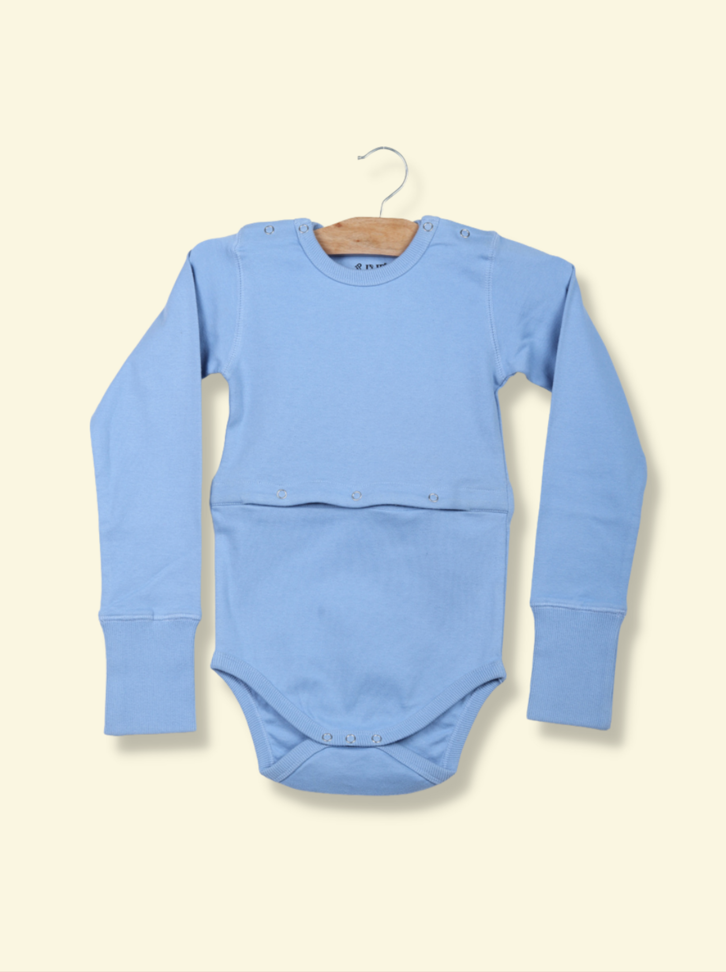 Kids Blue Full sleeve Printed Cotton jersey knit, Single Jersey T-Shirt