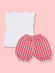 Kids Girls Half sleeve Lemon themed Shorts set