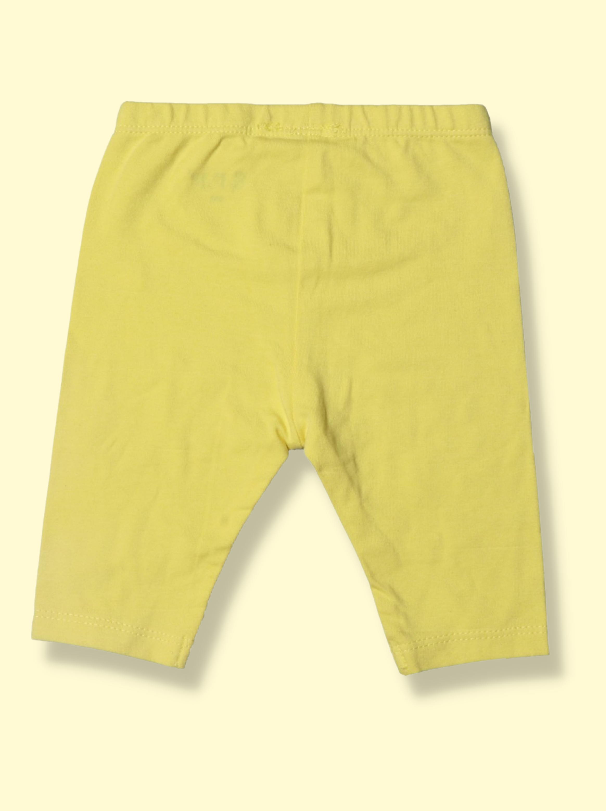 Babies Yellow Solid Cotton Lycra Pant