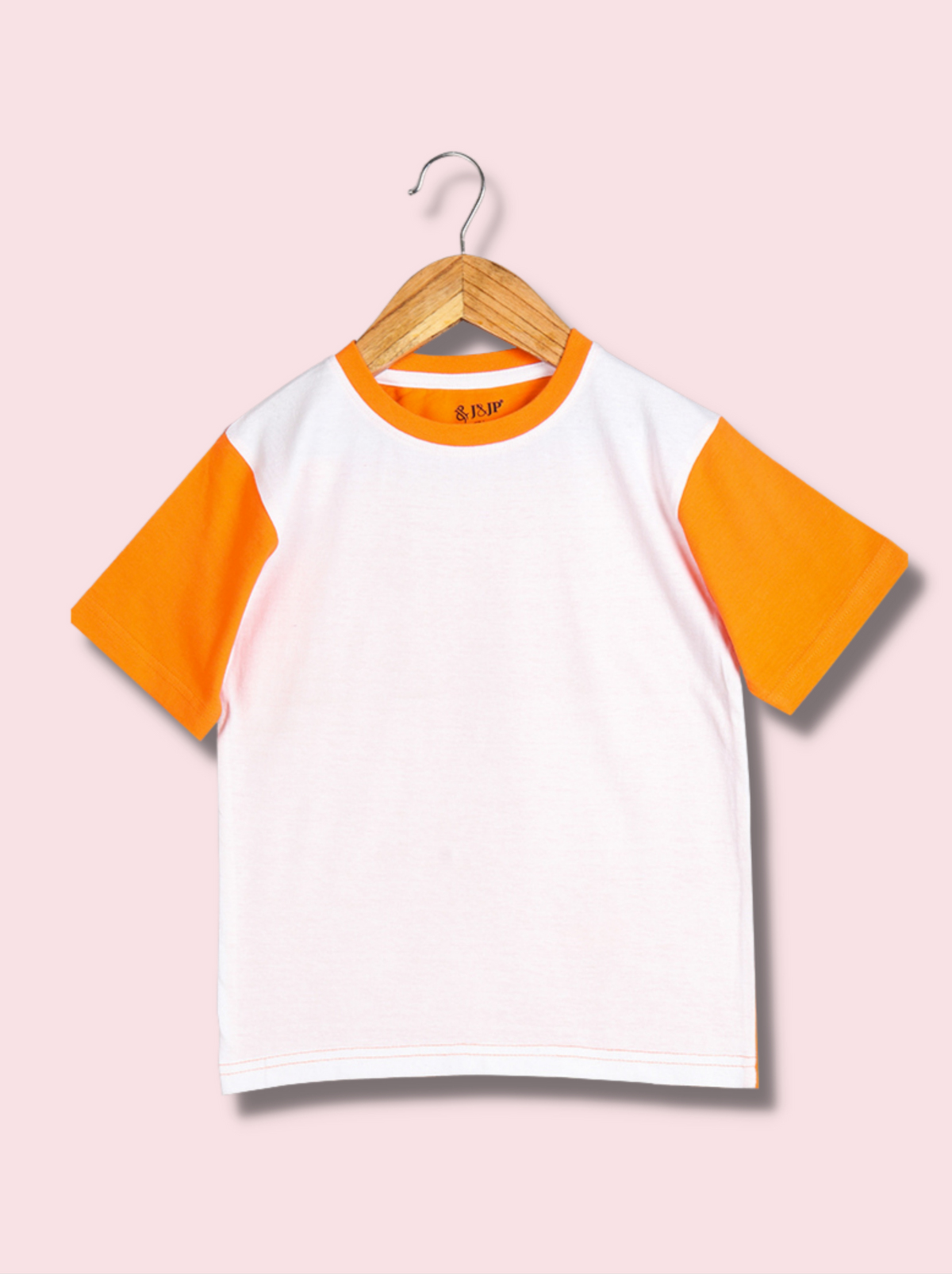 Kids Orange Half sleeve Solid  T-Shirt