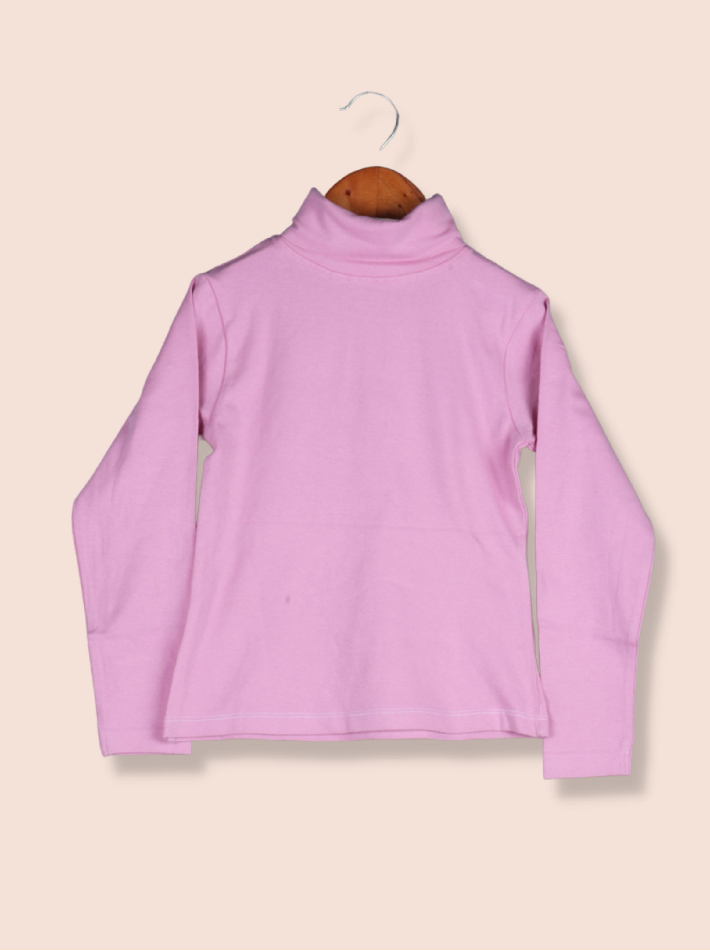 Kids Pink Full sleeve Solid Melange Jersey T-Shirt