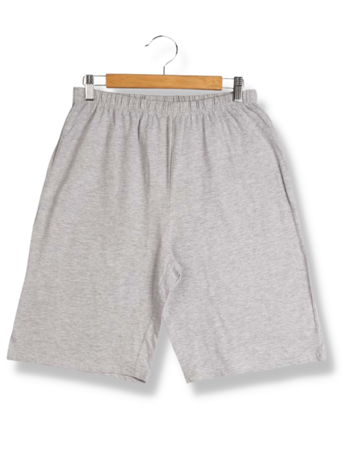 Mens Grey Solid Single Jersey Shorts