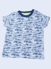 Kids Navy Half sleeve Abstract Cotton jersey knit T-Shirt