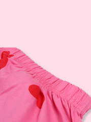 Women Pink Heart Printed Cotton Pyjamas