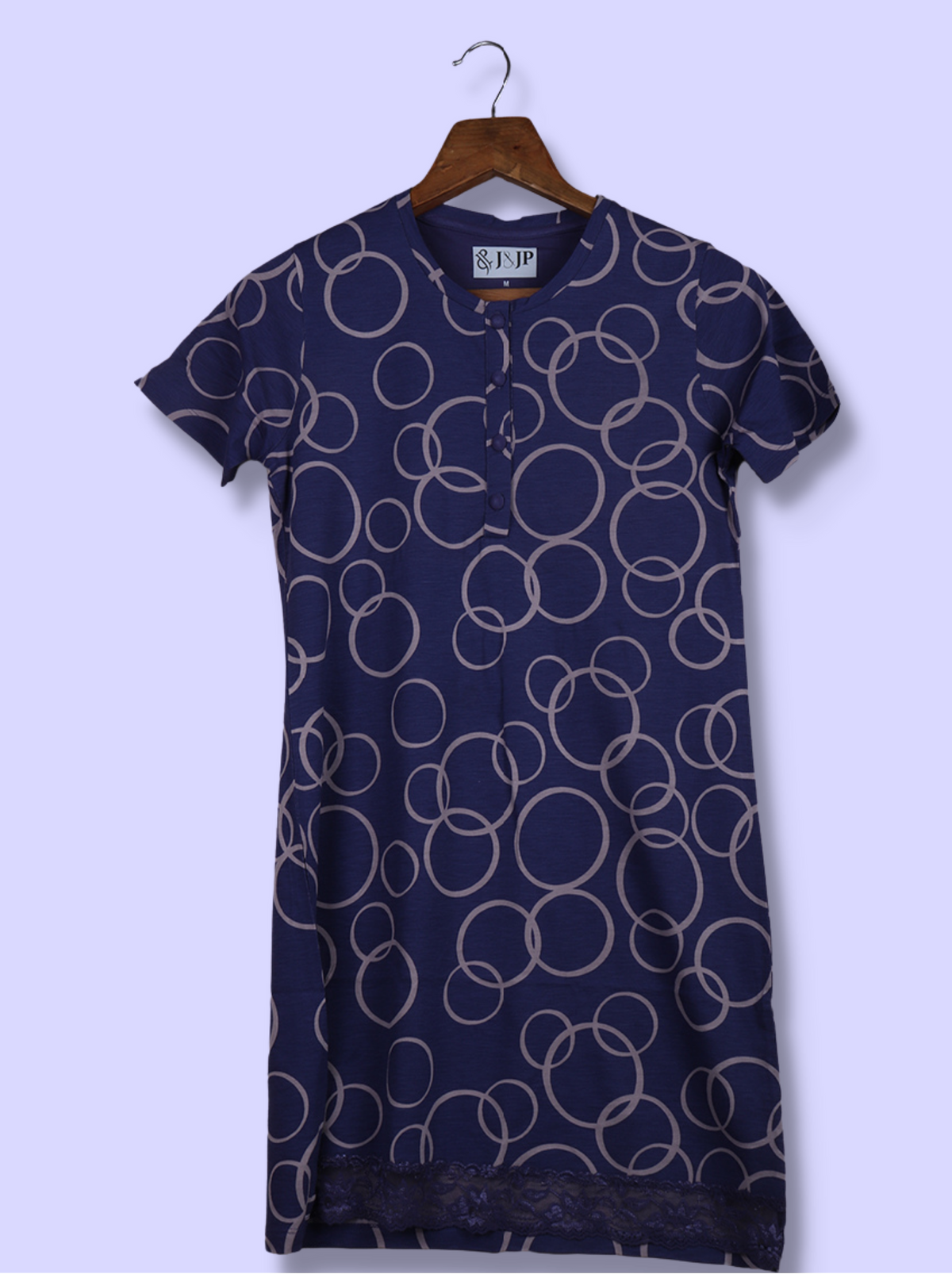 Women Blue Half sleeve Geometric print Viscose T-Shirt