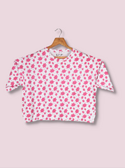 Women Pink Half sleeve Printed Cotton jersey knit T-Shirt