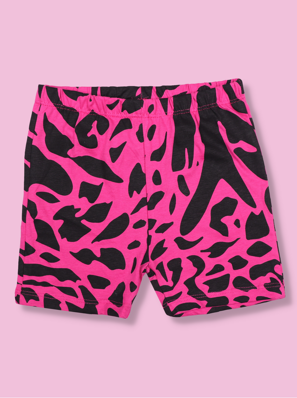 Kids Girls Pink cotton Abstract Printed Shorts