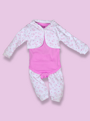 Babies Pink Pack of 4 Single Jersey Romper Set