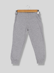 Babies Grey Solid Cotton jersey knit Pant