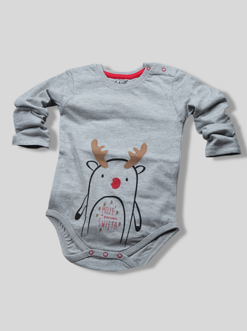 Babies Grey Full sleeve Cartoon Single Jersey T-Shirt