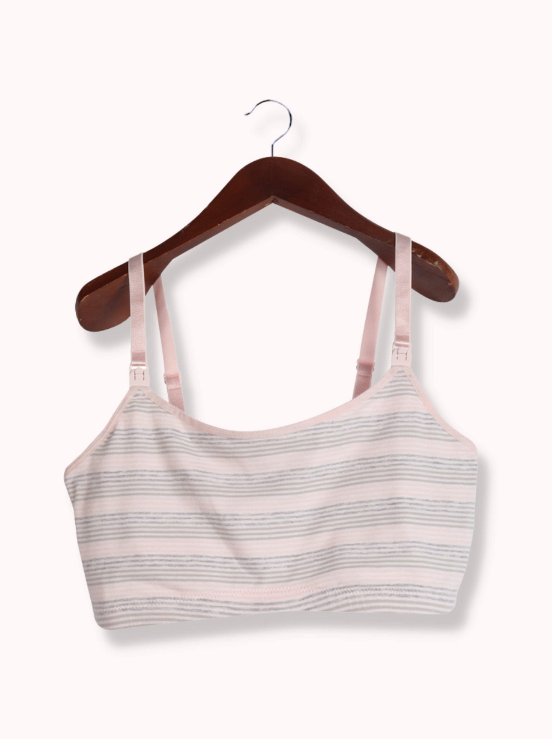 Women Pink Sleeveless Horizontal Stripes, Striped Cotton Lycra T-Shirt