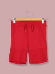 Kids Red French Terry Solid Pant