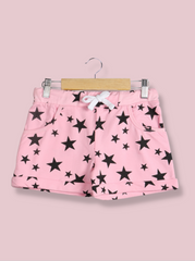 Kids Pink Loop Knit Printed Pant