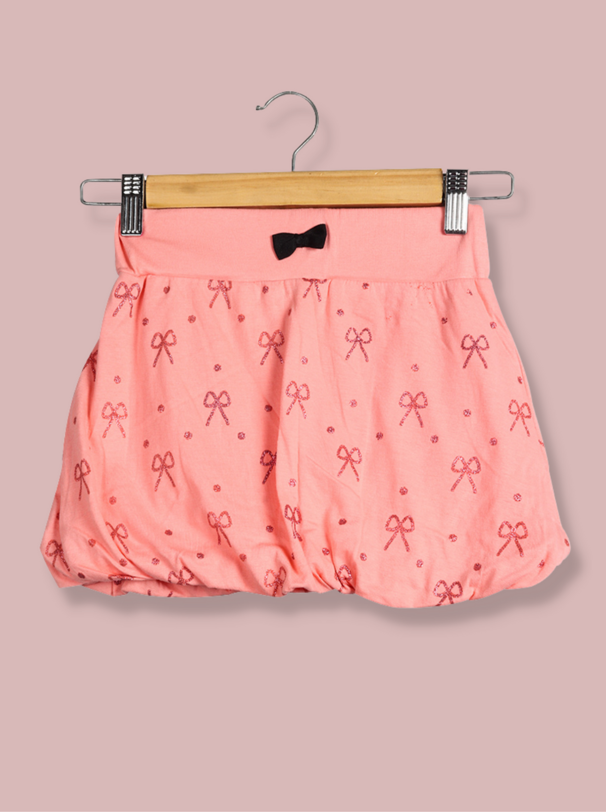 Kids Pink Fleece Self Design Pant