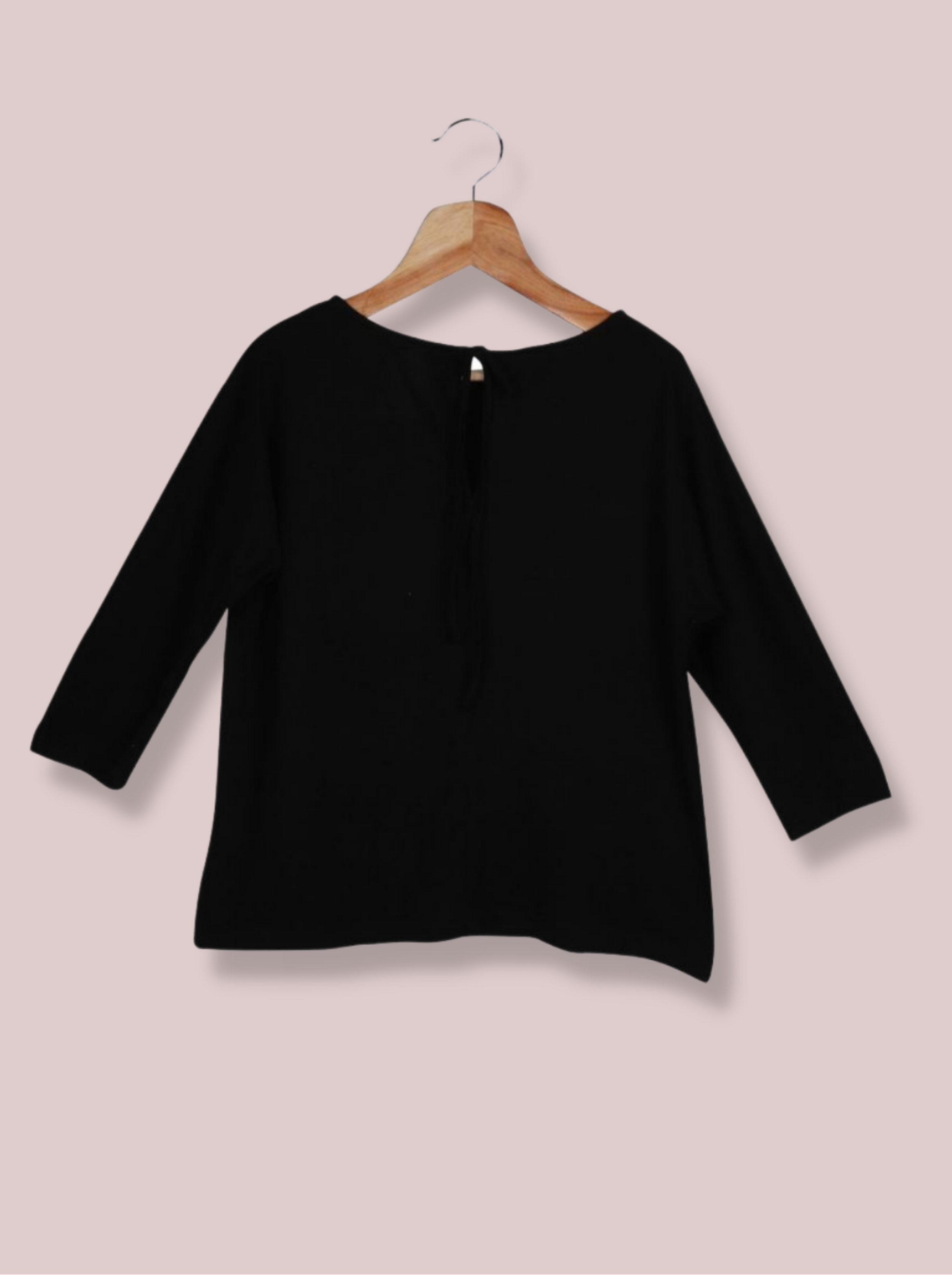 Women Black Half sleeve  Cotton jersey knit, Single Jersey