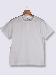 Mens White Half sleeve Solid Cotton jersey knit T-shirt